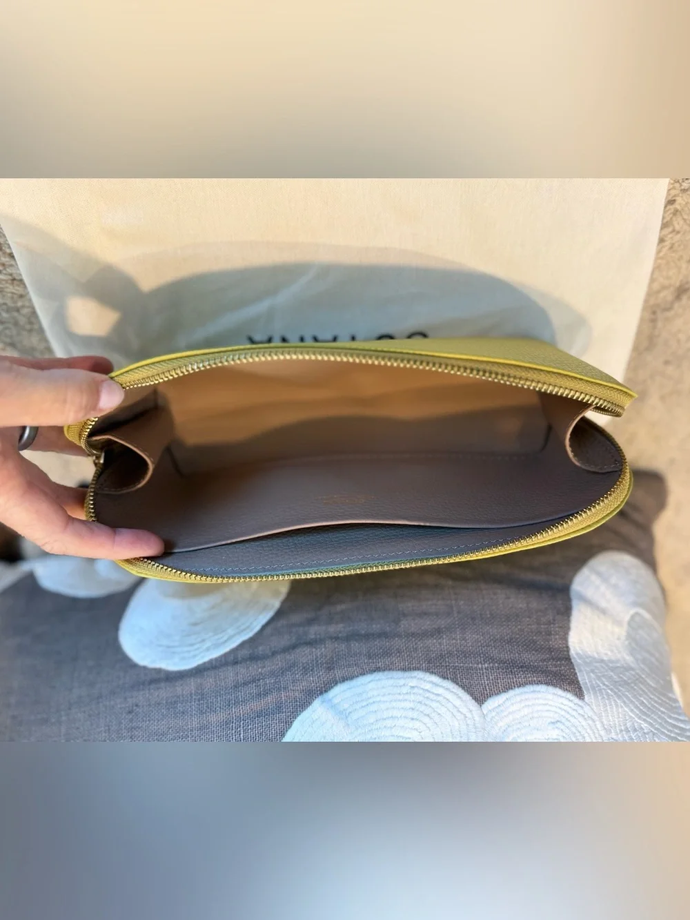 Cuyana Beauty Case in Lime